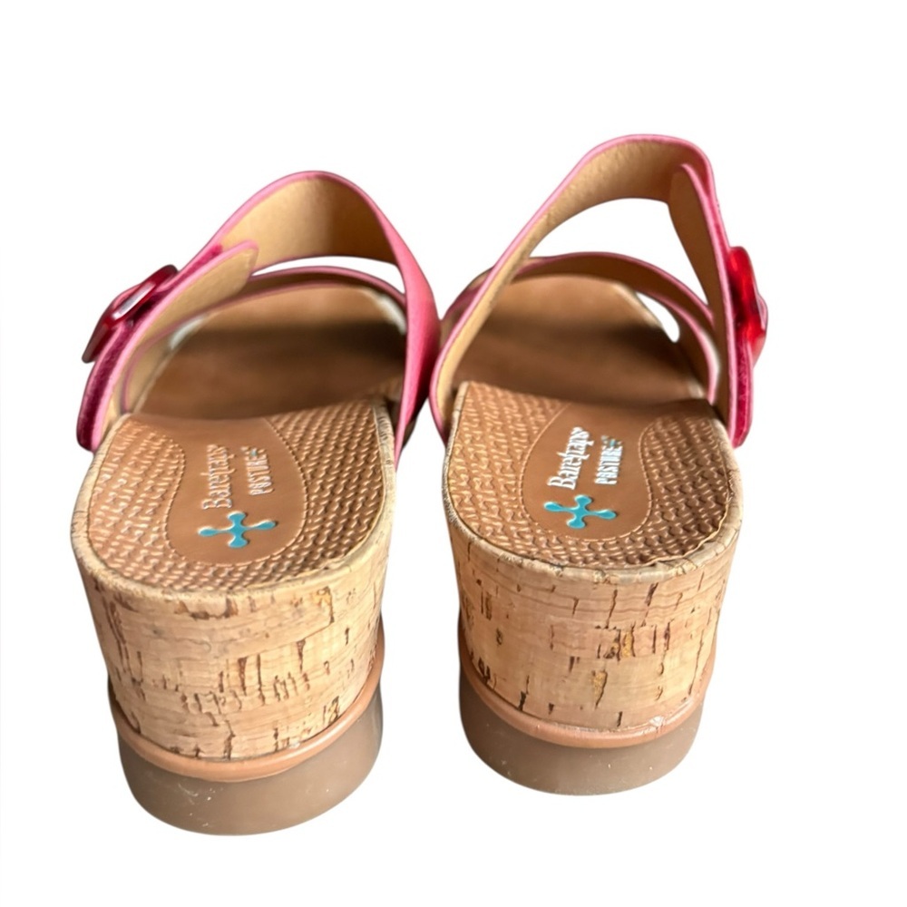 BareTraps Sandals Womens Laralee Slides Cork Wedge Coral Faux Leather size9.5 - Picture 7 of 10